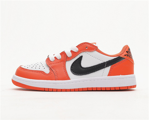 Youth Running Weapon Air Jordan 1 White/Orange Low Top Shoes 0057 Youth Running Weapon Air Jordan 1 White/Orange Low Top Shoes 0057